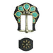 Turquoise Brass Flower 3/4" Buckle Set