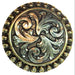 Silver Gold Scroll Dot 1.5in Screwback Concho