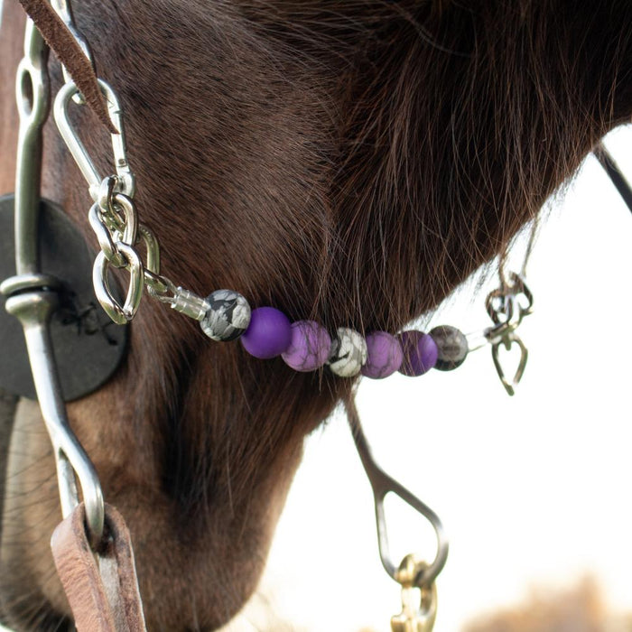 Purple Floral Silicone Beaded Gag Chain Curb Strap