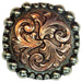 Silver Copper Scroll Dot 1 1/2" Screwback Concho