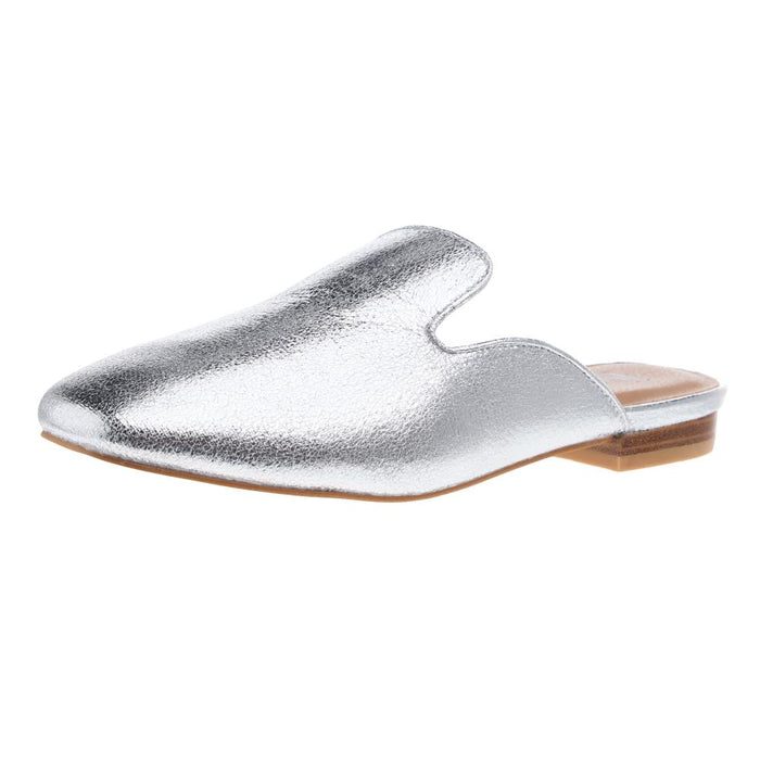 Womens Spotlight Silver Slide Loafer