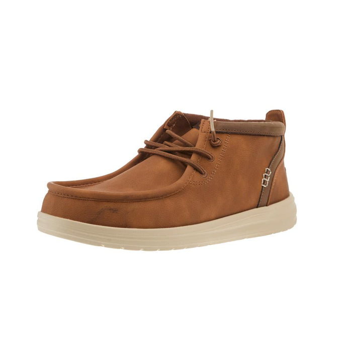 $hi￡∮iё Hey Dude Mens Wally Mid GripR Cognac Casual Shoe