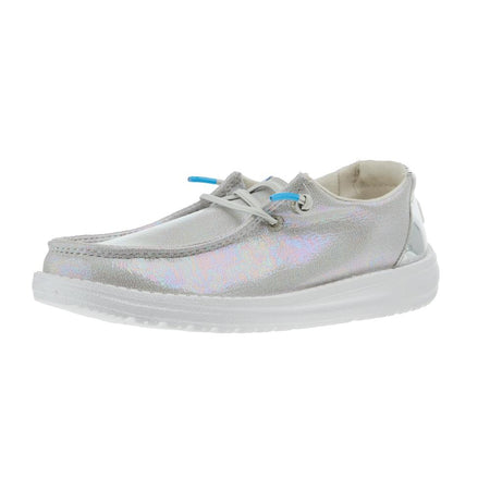 melloです Hey Dude Girls Wendy Iridescent Sparkle Silver Shoe