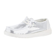 Womens Disco Sequin Silver Casual Shoe