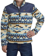 Boys Blue Aztec Fleece Pullover