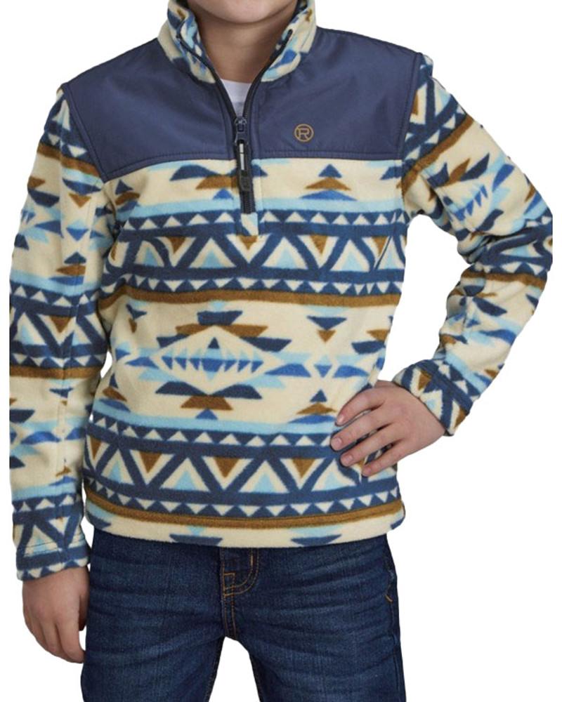 Boys Blue Aztec Fleece Pullover