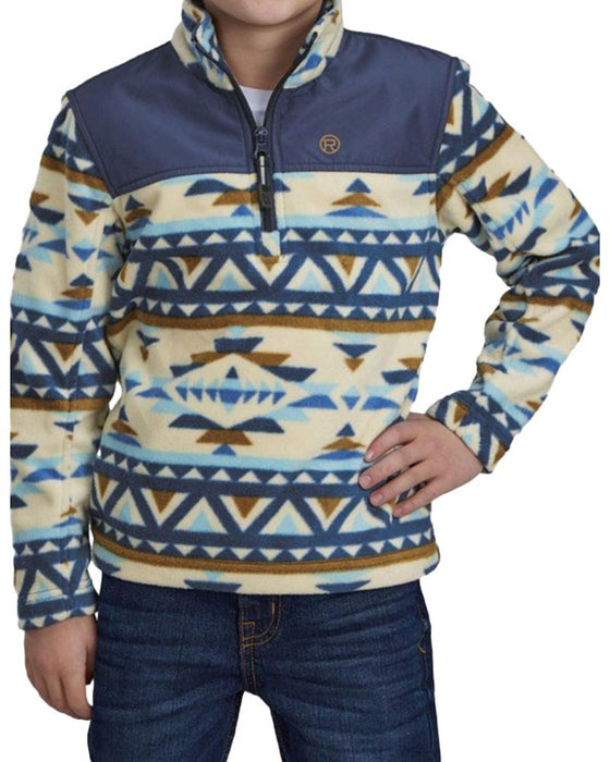 Boys Blue Aztec Fleece Pullover