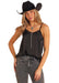 N Womens Black Satin Tank