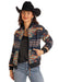 N Womens Charcoal Aztec Bomber Jacket