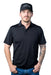 Mens Black Logo Vented Short Sleeve Polo