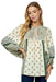 n Womens Green/Cream Paisley Print Top