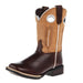 Kid`s James Brown Leather Vamp w/ Tan Shaft Square Toe Boot