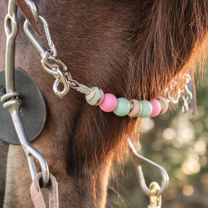 Serape Pink Mint Silicone Beaded Gag Chain Curb Strap