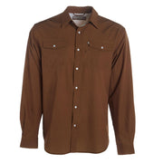 Mens Sandhill Ranch Rust Long Sleeve Pearl Snap Shirt