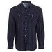 Mens Sandhill Ranch Navy Stripe Long Sleeve Pearl Snap Shirt