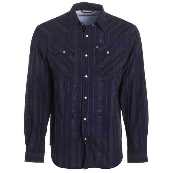 YGM×Advanced.Research L/S NAVY L Brandcowboy Mens Sandhill Ranch Navy Stripe Long Sleeve
