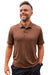 Mens Heather Brown Performance Polo