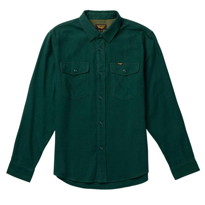Mens Solid Calico Flannel Long Sleeve Shirt