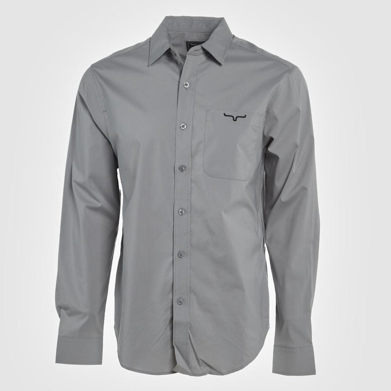 Mens Grey Team Long Sleeve Shirt