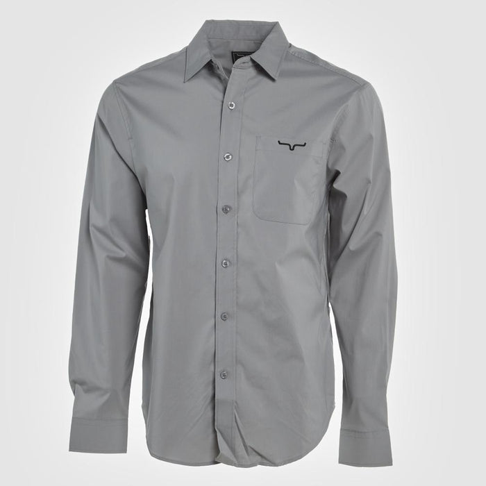 Mens Grey Team Long Sleeve Shirt