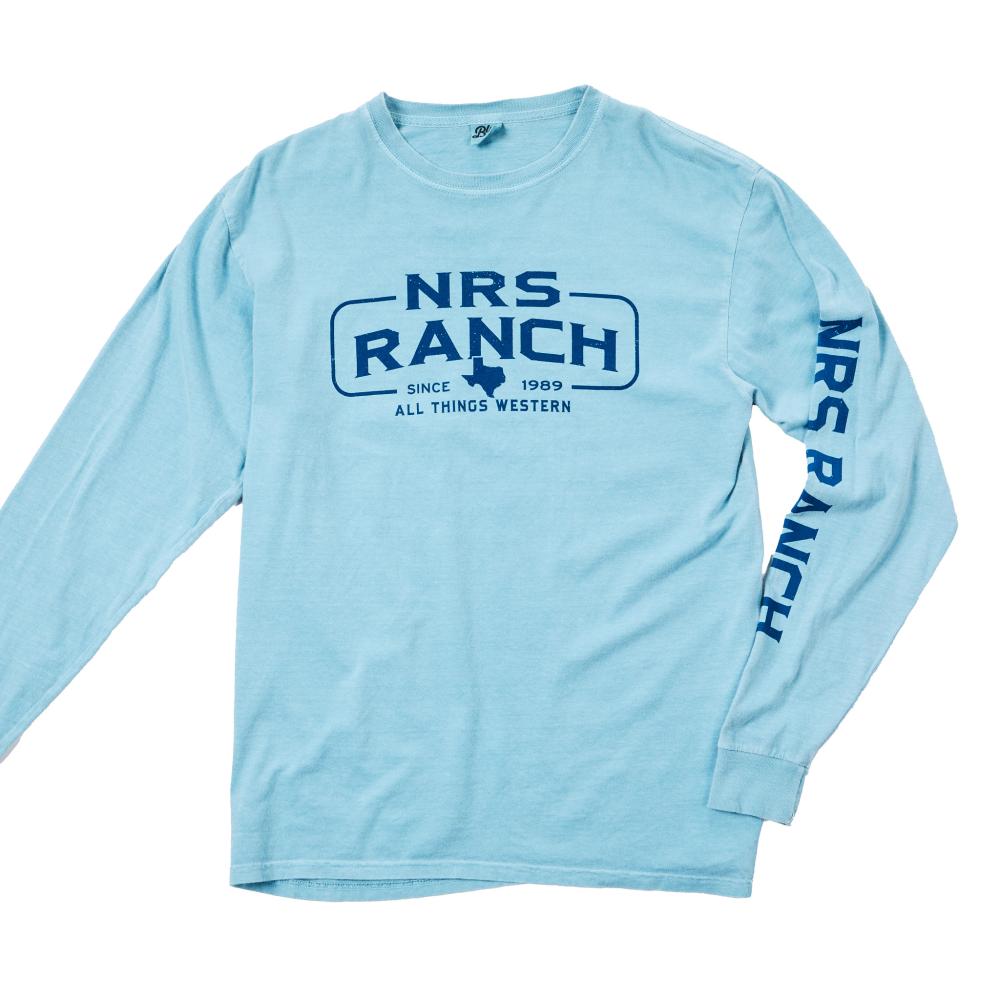 NRS Lakeshirt NRS Ranch Logo Denim Blue Long Sleeve T-Shirt