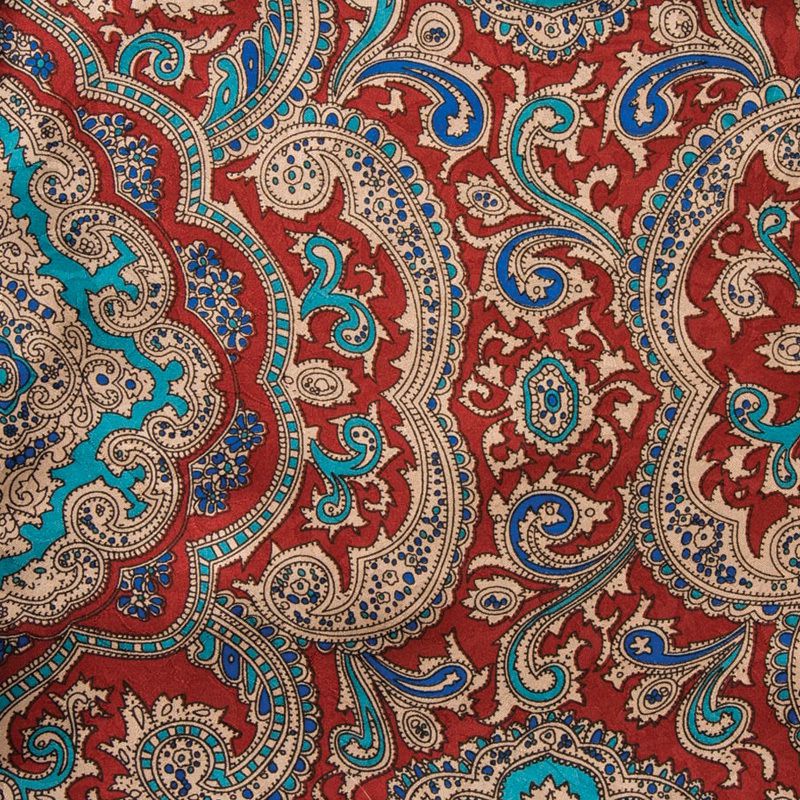 Paisley Silk Wild Rag Scarf - Red/Gold