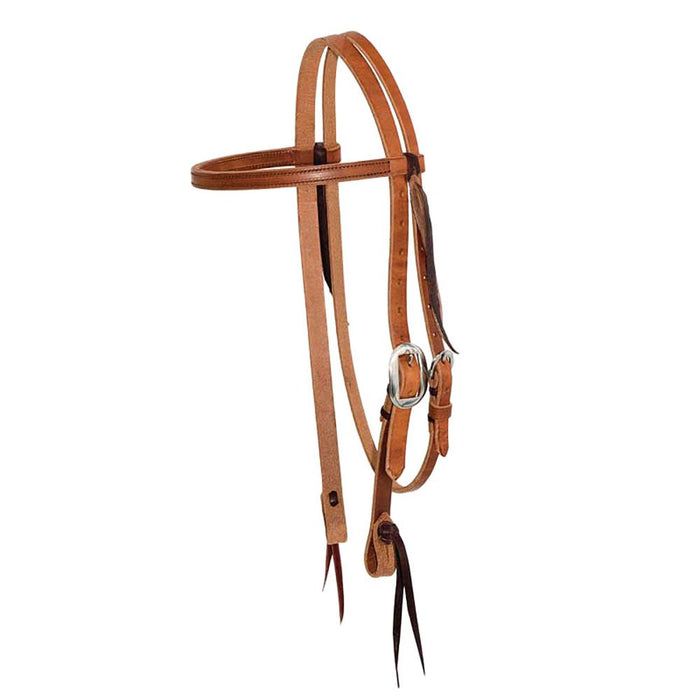 3/4in Roughout Leather Cowboy Knot Browband Headstall
