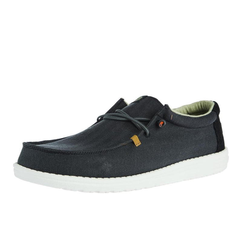 Men`s Black Wally Herringbone Casual Shoe