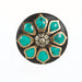 Turquoise Brass Flower 1.5in Screwback Concho