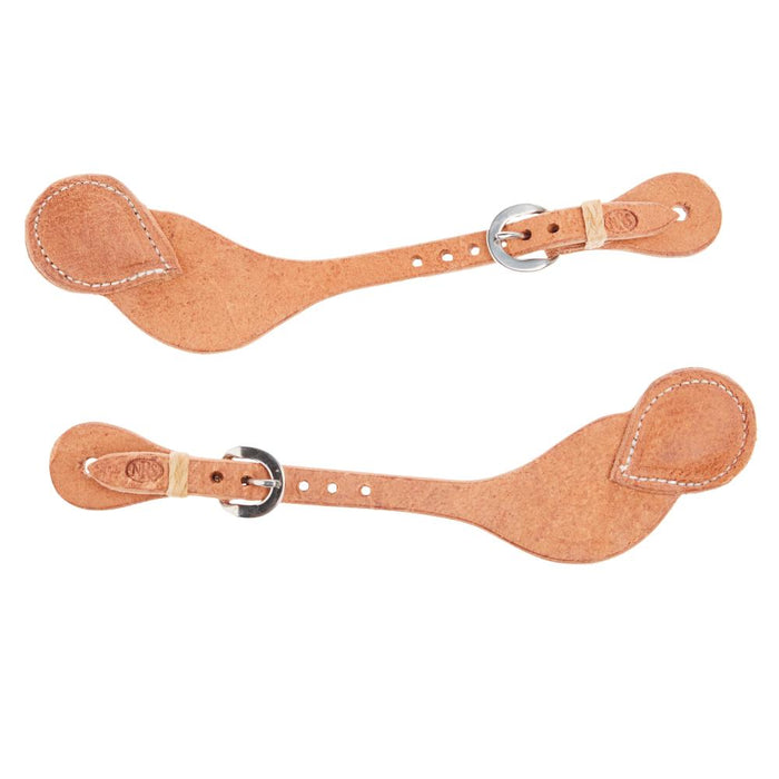 Natural Roughout Hermann Oak Button Cover Mens Spur Straps