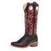 Women`s Chocolate Goat 13In Crimson Cowhide Top Boot