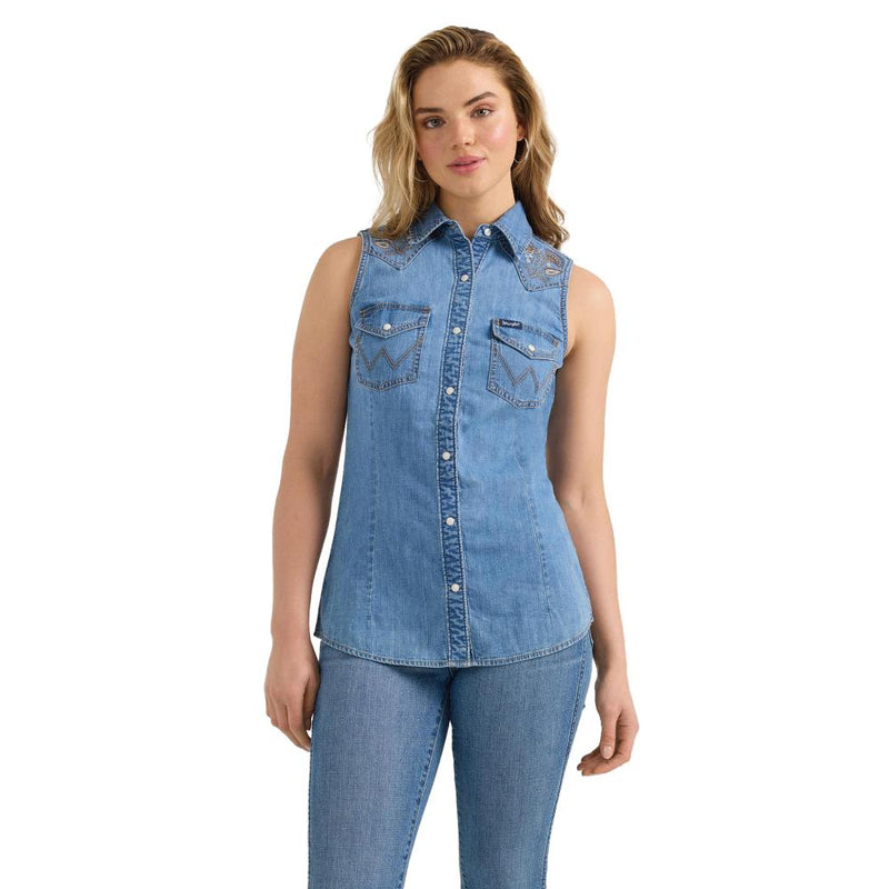 Womens Mid Wash Western Shirt