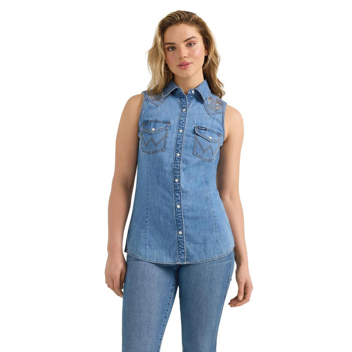Womens Mid Wash Western Shirt