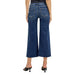 Womens High Rise Crop Wide Button Jeans