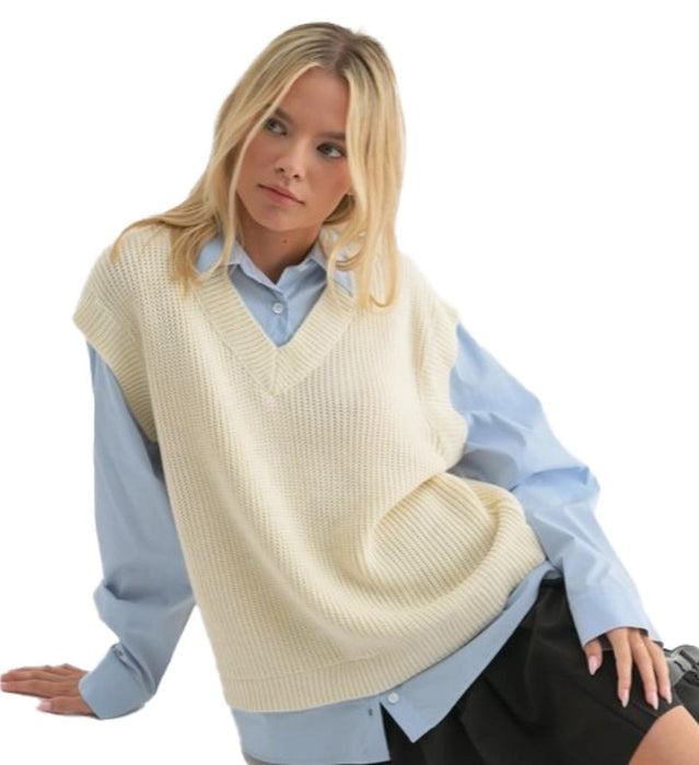 Womens Cream Blue Long Sleeve Top