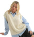 Womens Cream Blue Long Sleeve Top