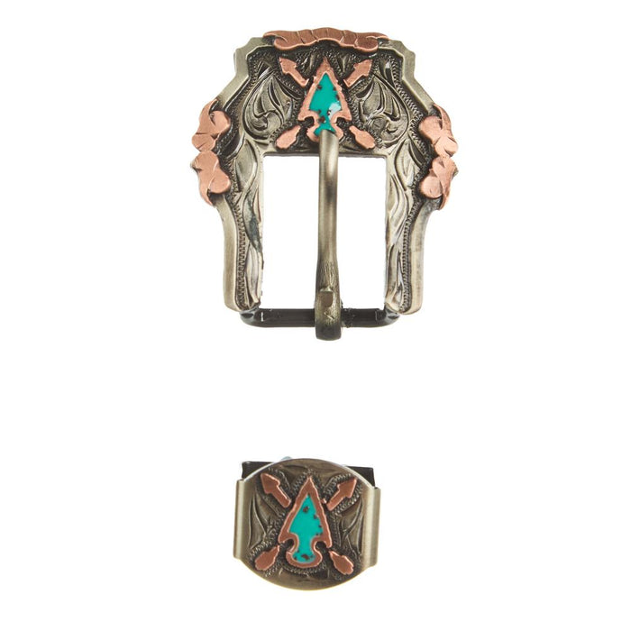 Turquoise Arrowhead 3/4in Buckle Set