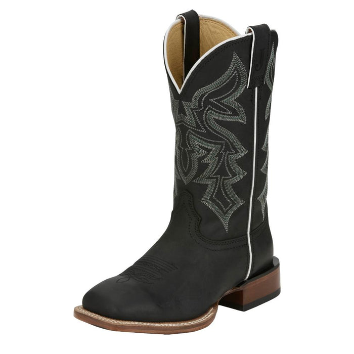 Womens Black Cowhide Vamp 11In Black Cowhide Top Cowgirl Boot