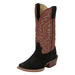 Mens Frontier Cowboy Town Onyx Black Suede 13In Orange Goat Top Cowboy Boot