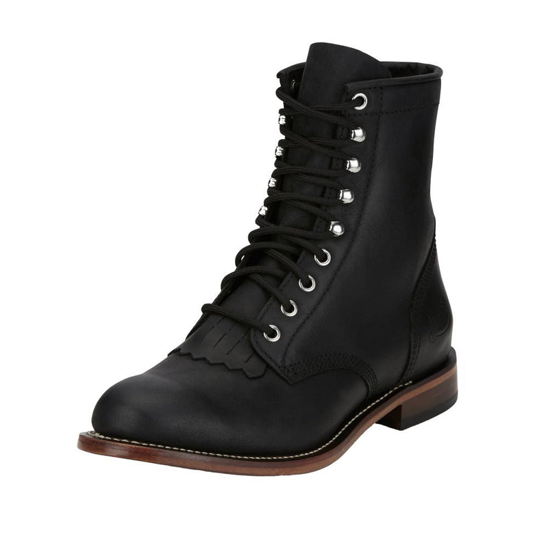 Men's Drennan Black Water Buffalo 7In Lace Up Roper Boot