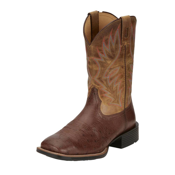 Justin Boot Company Mens Untamed Conroe Green Brown Smooth Ostrich 11I
