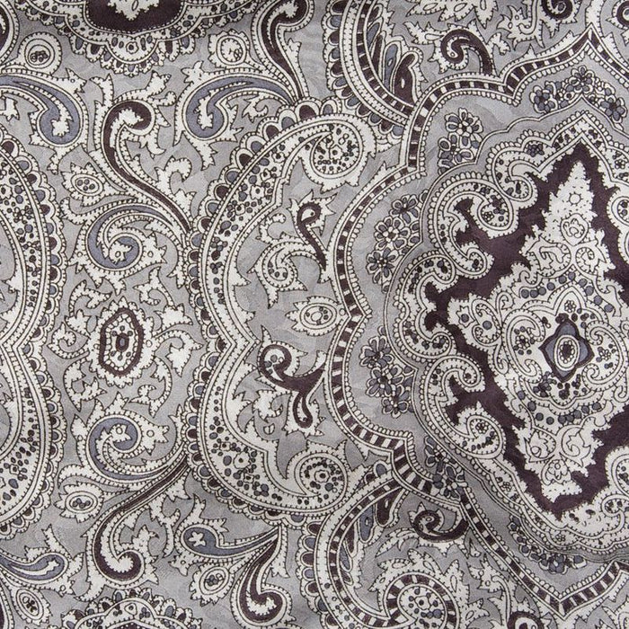Paisley Silk Wild Rag Scarf - Silver/Black