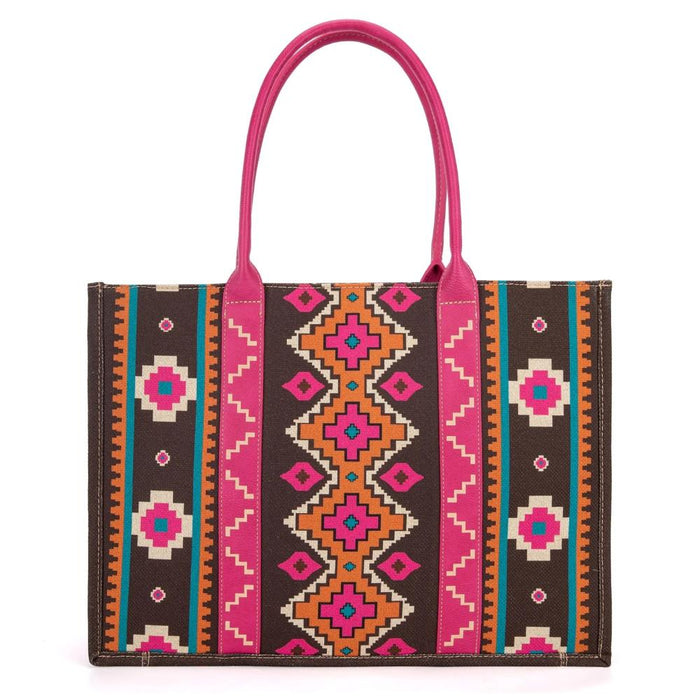 Wrangler Pink Southern Print Canvas Wide Tote