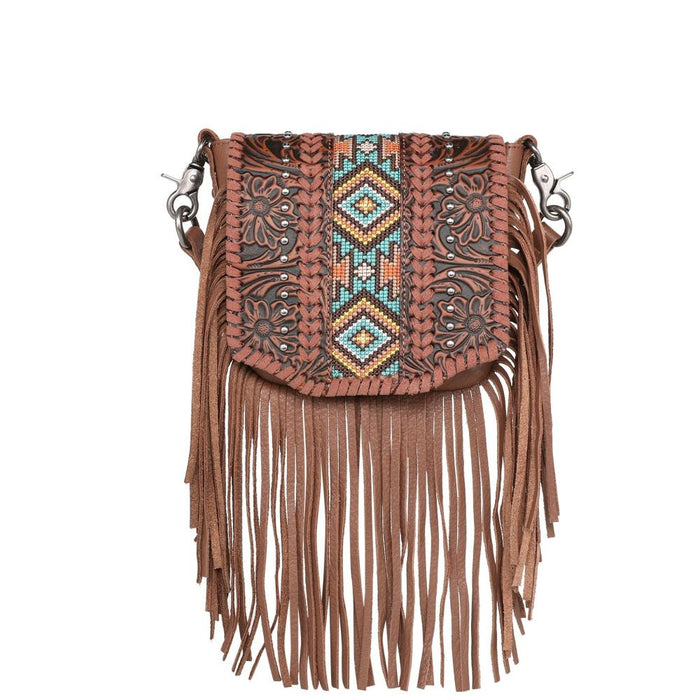 Genuine Leather Tooled Crossbody