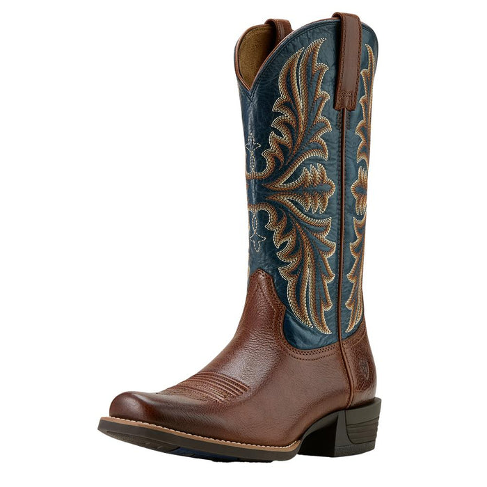 Men`s Hustler Beasty Brown 13In Pacific Blue Top Boot