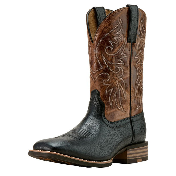 Mens Slingshort Black Adobe 11In Dark Tan Cowboy Boots