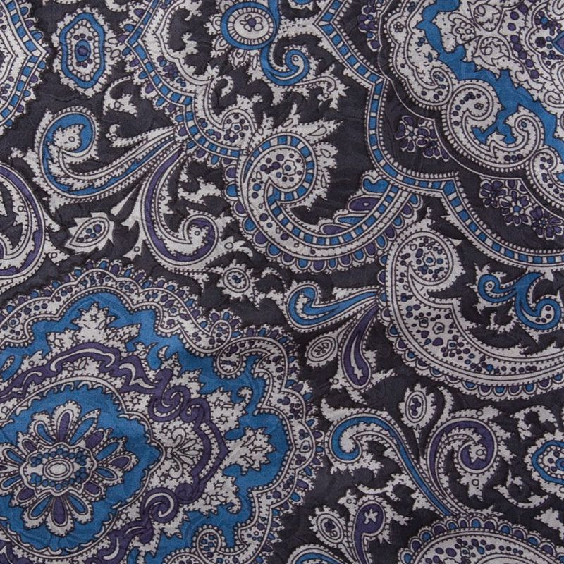 Maroon and Lilac Paisley Print Silk Scarf