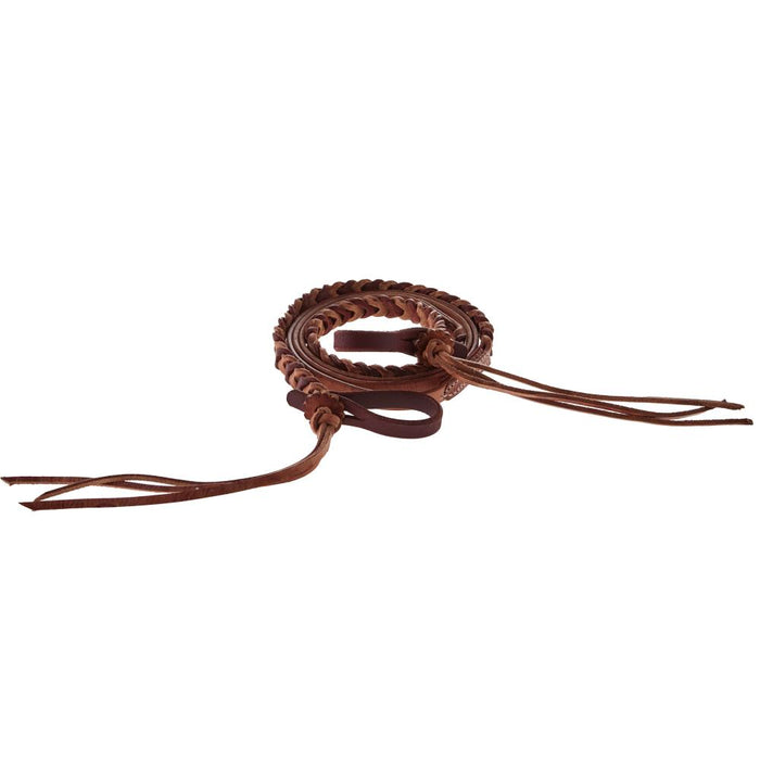 5/8x8ft Braided Harness Two Tone Latigo Reins