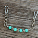 Turquoise Leopard Silicone Beaded Chain Gag Curb Strap