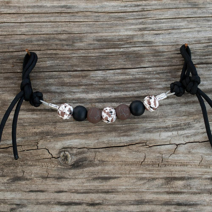 Black Brown Cow Print Silicone Beaded Curb Strap